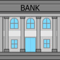 銀行の建物の図　大きな銀行